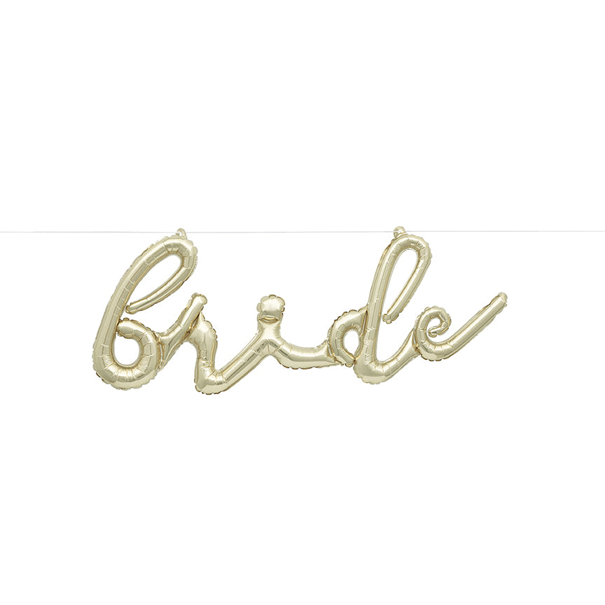 Gold Foil "Bride" Foil 14" Balloon Banner Kit 3 ft
