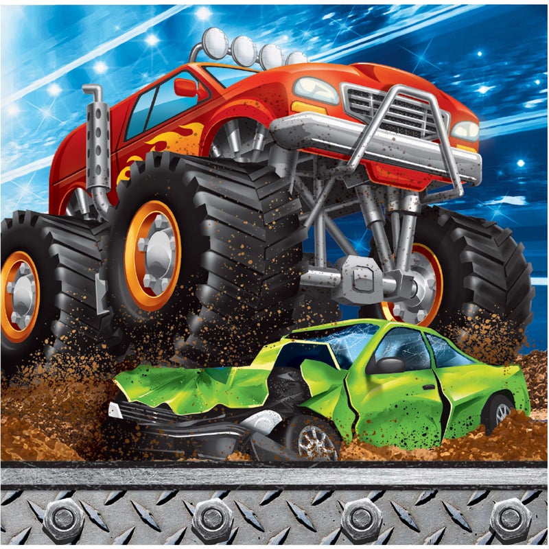 Monster Truck Beverage Napkins 16ct