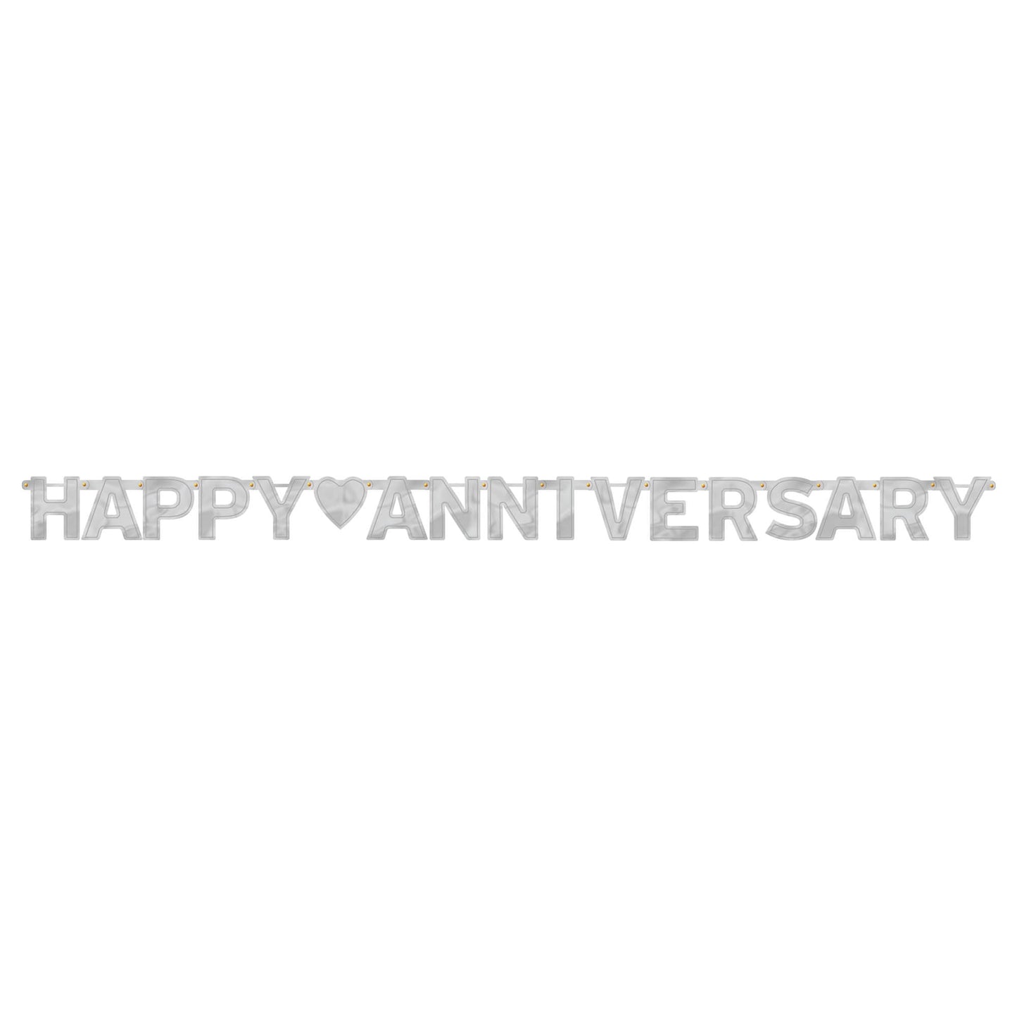Happy Anniversary Silver - Large Foil Letter Banner