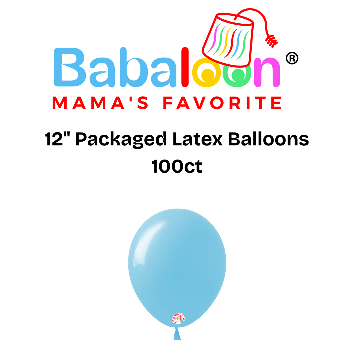 12" Packaged Latex Balloons 100ct - Not Inflated