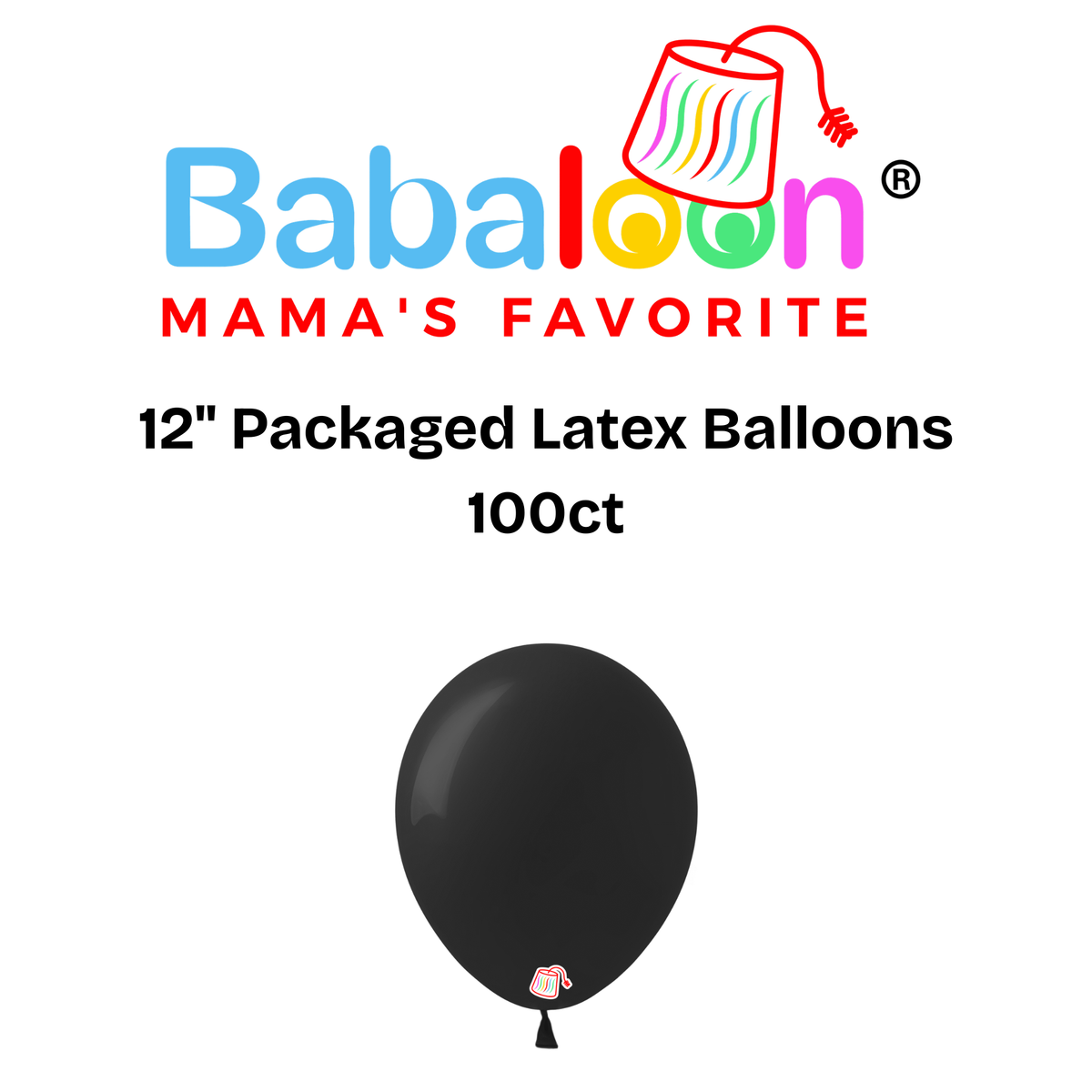 12" Packaged Latex Balloons 100ct - Not Inflated