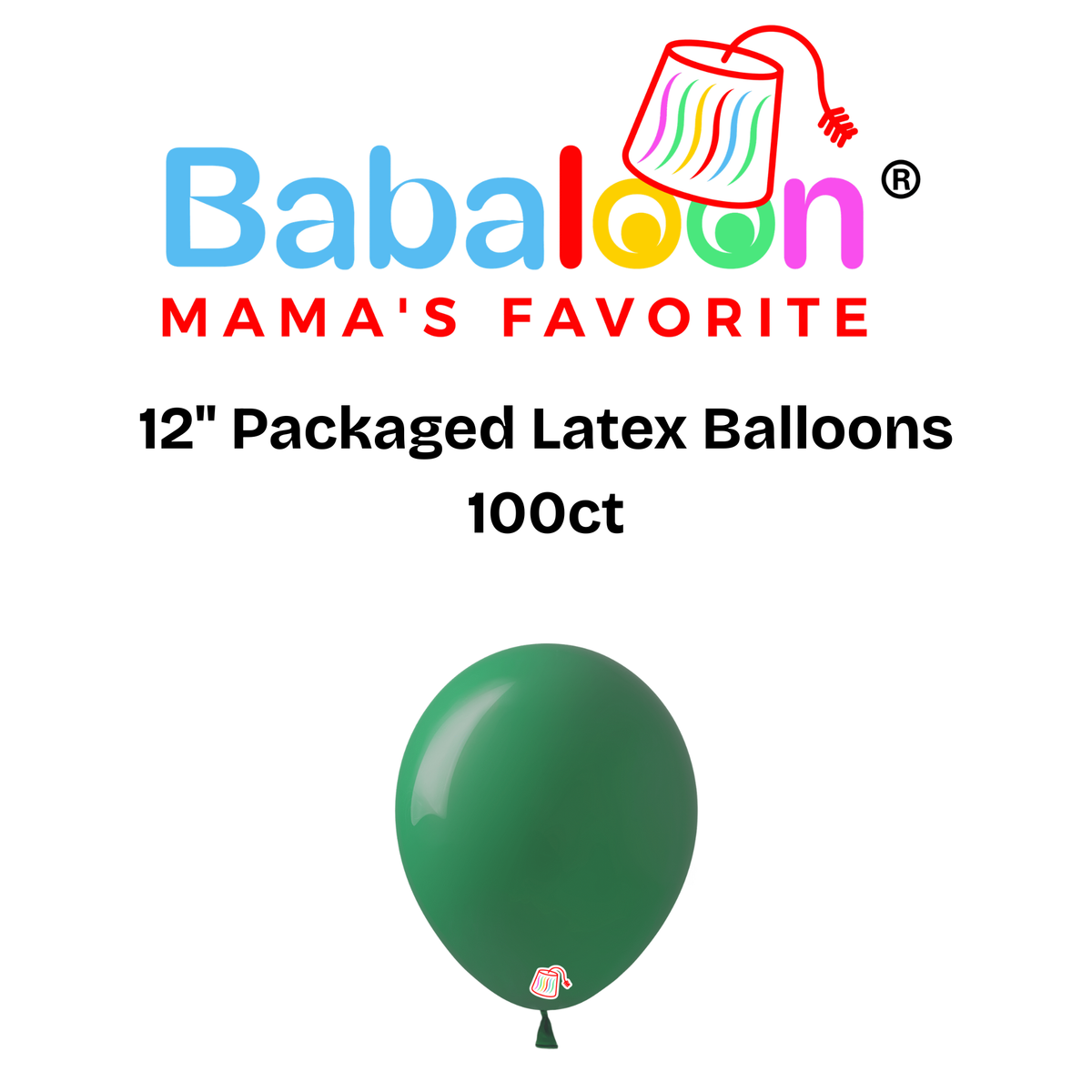 12" Packaged Latex Balloons 100ct - Not Inflated