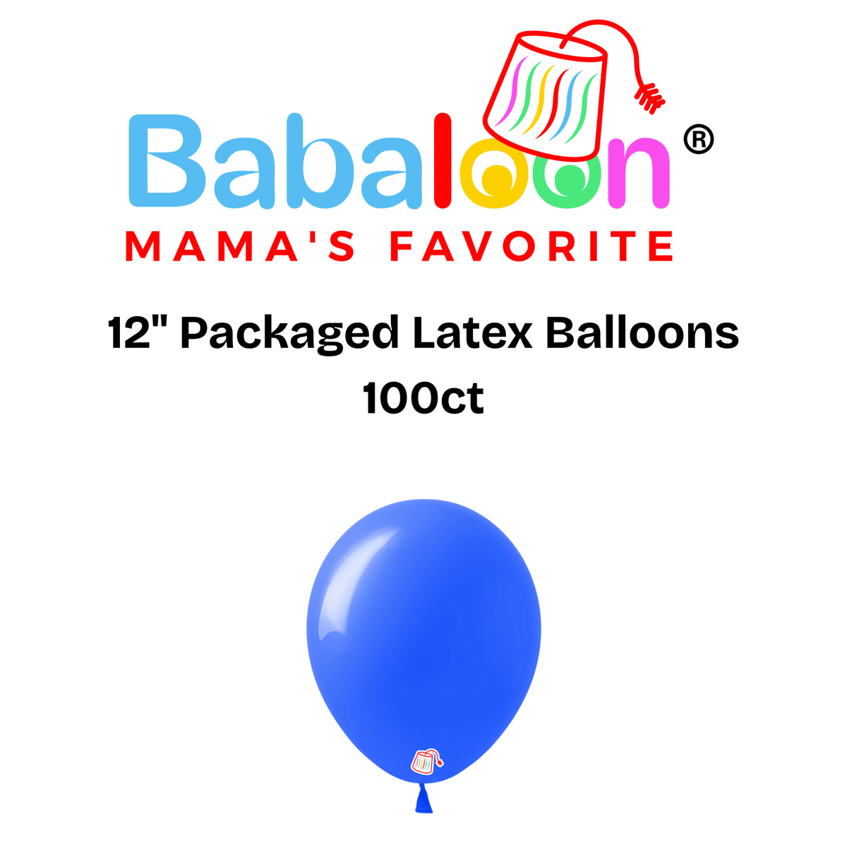 12" Packaged Latex Balloons 100ct - Not Inflated