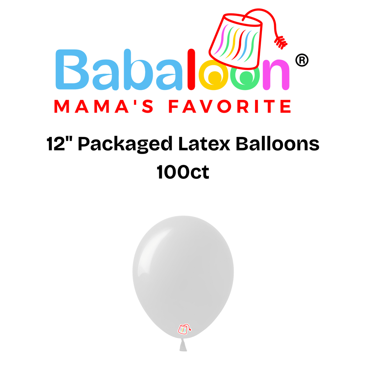 12" Packaged Latex Balloons 100ct - Not Inflated