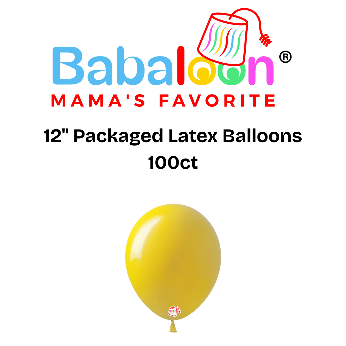 12" Packaged Latex Balloons 100ct - Not Inflated