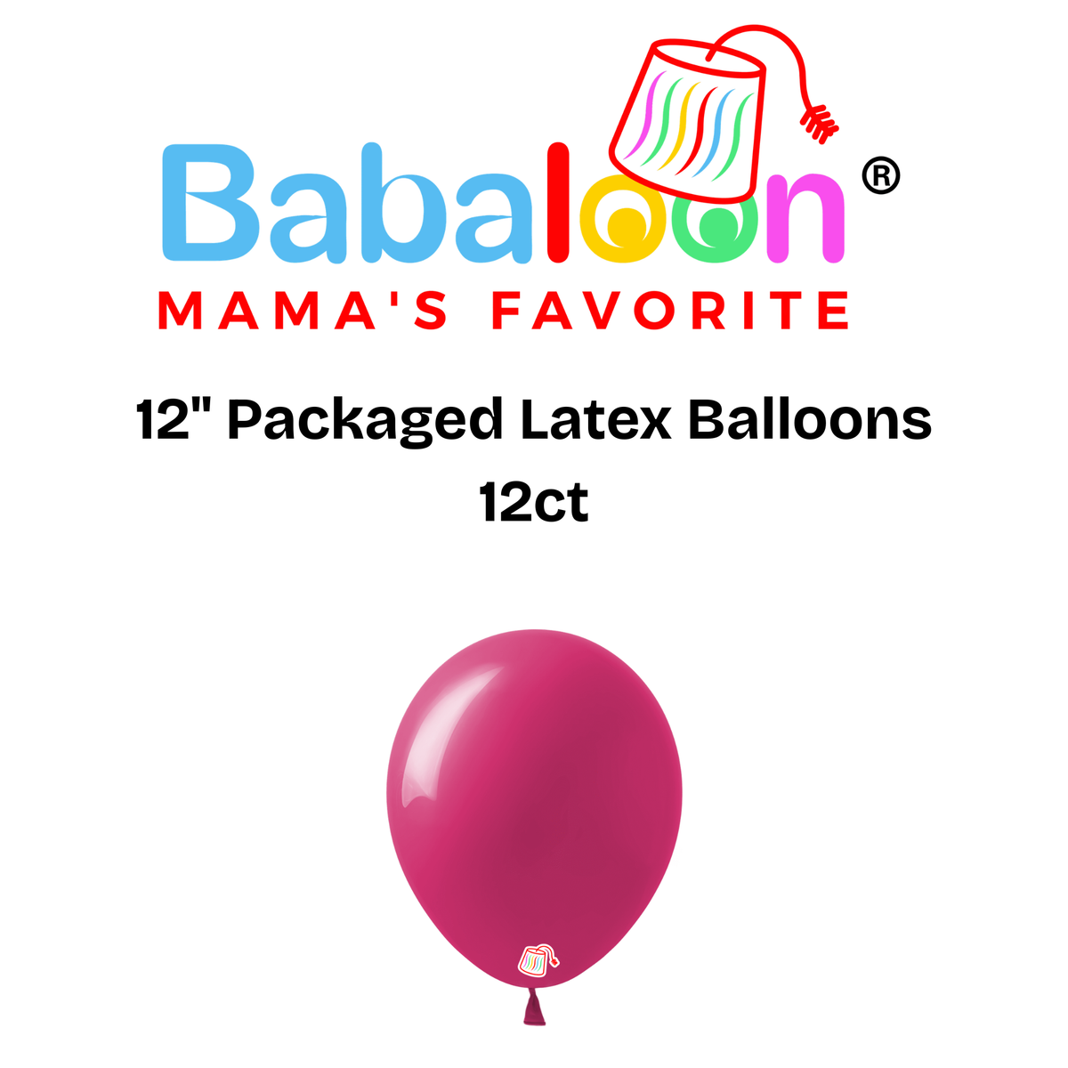 12" Packaged Latex Balloons 12ct - Not Inflated