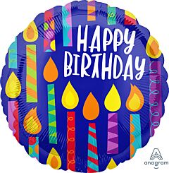 #304 Birthday Candles 18in Printed Mylar