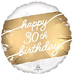 #361 Gold Birthday 30 18in Printed Mylar