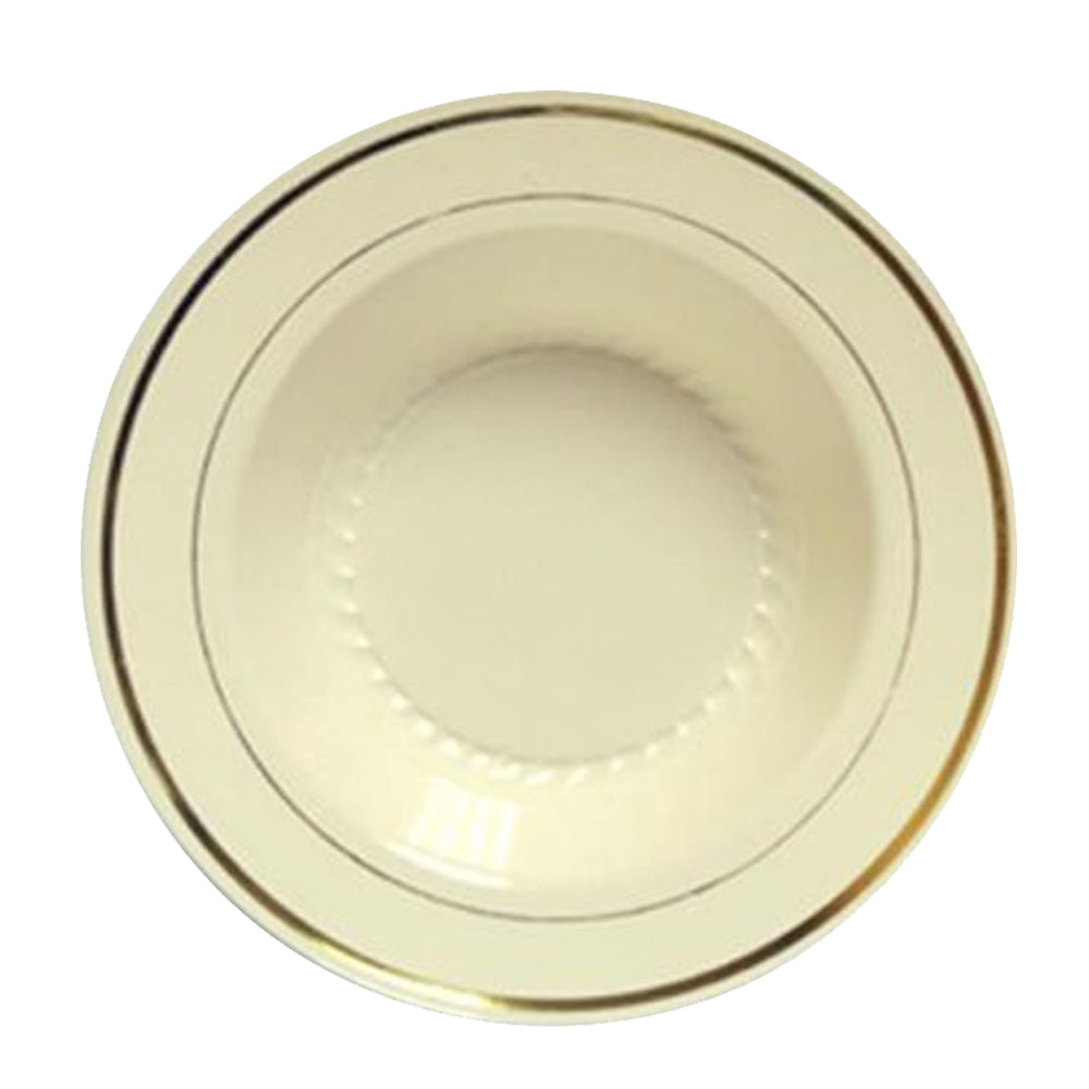 Regal Ivory Premium Plastic Plates with Gold Trim