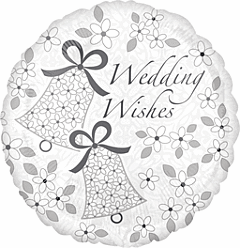 #572 Wedding Wishes 18in Printed Mylar
