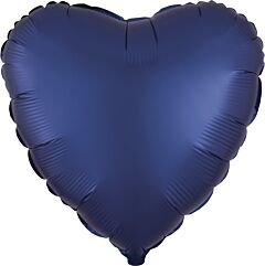 #204 Matte Navy Heart 18in Solid Mylar