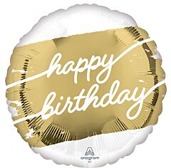 #335 Gold Birthday 18in Printed Mylar