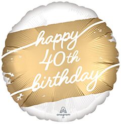#367 Gold Birthday 40 18in Printed Mylar