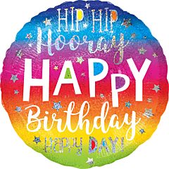 #058 Hip Hip Hooray Birthday 28in Supershape