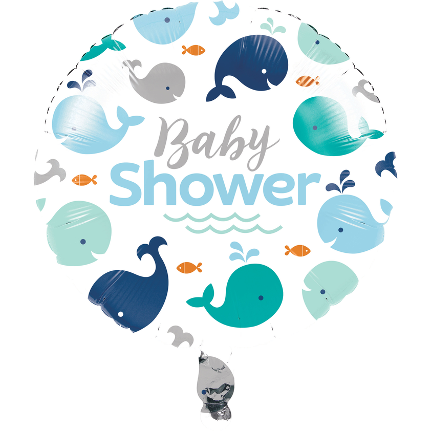 #579 Baby Shower Whales 18in Printed Mylar