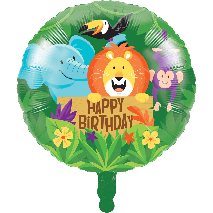 Jungle Animals Birthday 18in Printed Mylar