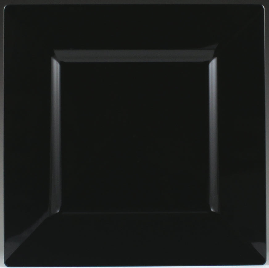 Premium Plastic Square Black Plates and Bowls