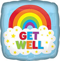 #523 Get Well Rainbow 18in Printed Mylar