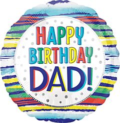 #348 Happy Birthday Dad 18in Printed Mylar