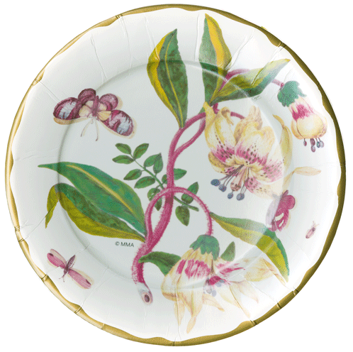 Porcelain Blooms Ivory 10.5in Dinner Plates 8ct