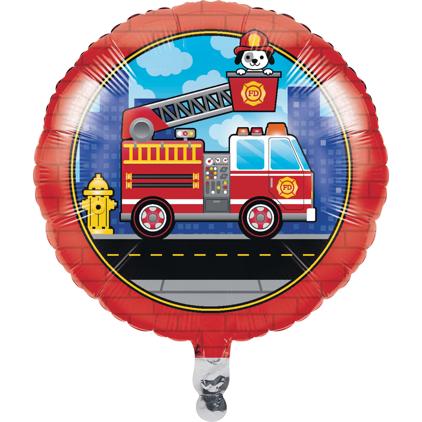 Firetruck & Dalmation 18in Printed Mylar