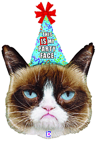 #060 Grumpy Cat Party Face 36in Supershape