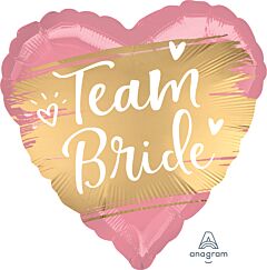 #563 Team Bride Heart 18in Printed Mylar