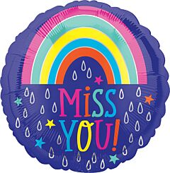 #507 Miss You Raindrops 18in Printed Mylar