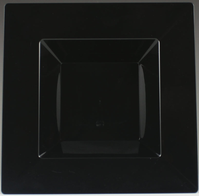 Premium Plastic Square Black Plates and Bowls