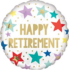 #397 Happy Retirement Stars 18in Printed Mylar