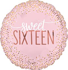 #352 Rose Gold Sweet Sixteen 18in Printed Mylar