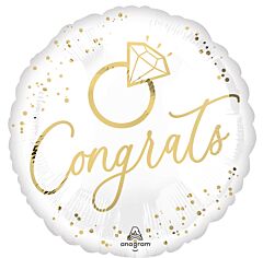 #559 Congrats Gold Ring 18in Printed Mylar