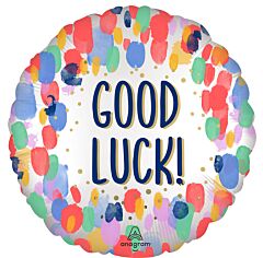#494 Good Luck Satin Painterly 18in Printed Mylar