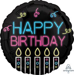 #332 Neon Candles 18in Printed Mylar