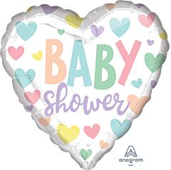 #582 Baby Shower Hearts 18in Printed Mylar