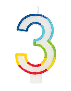 Rainbow Border Number Candle