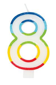 Rainbow Border Number Candle