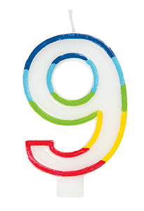 Rainbow Border Number Candle