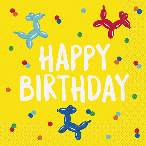 Balloon Dog Birthday Lunch Napkins 16ct