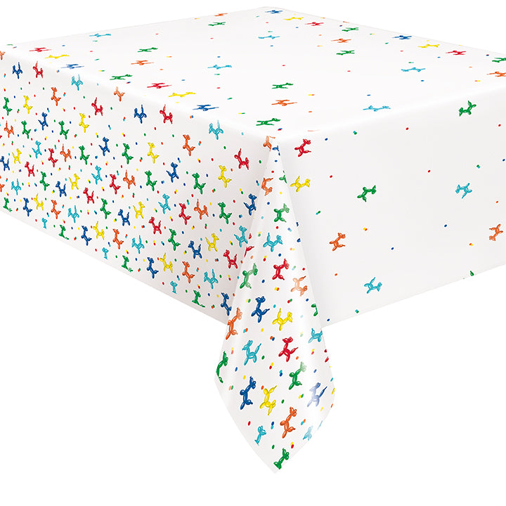 Balloon Dog Birthday Rectangular Plastic Table Cover 54in x 84in
