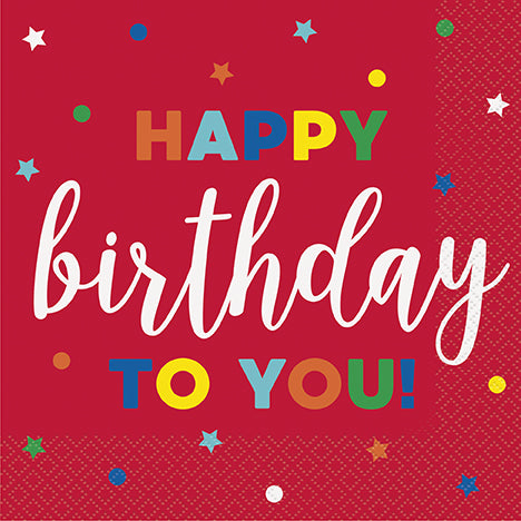 Dots & Stars Birthday Lunch Napkins 16ct