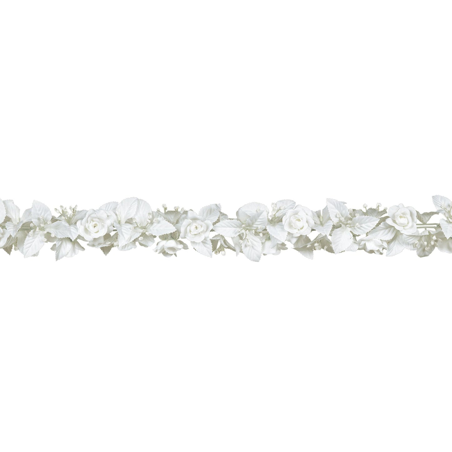 White Rose & Leaf Garland