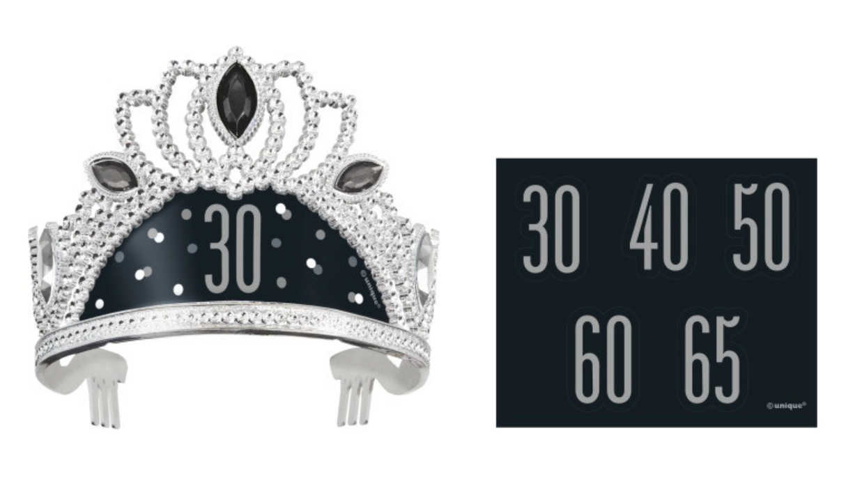 Glitz Black Age Plastic Tiara - Any Age