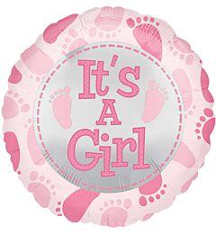 #589 It's a Girl Feet 18in Printed Mylar