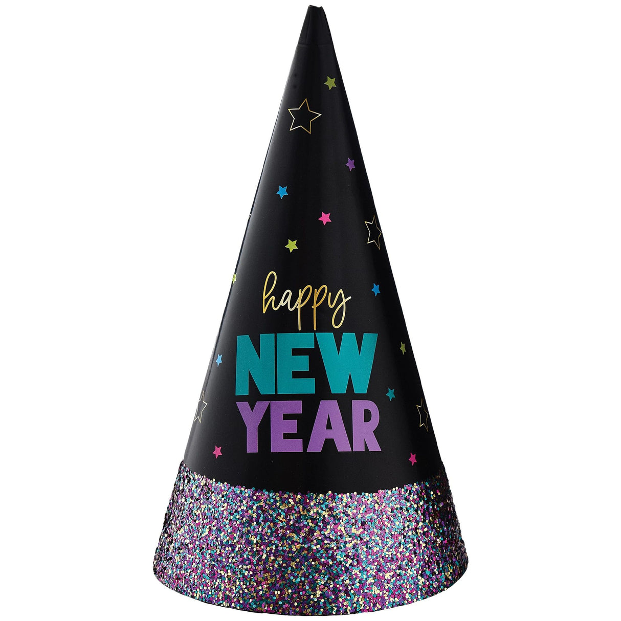 Happy New Year Starlight Glitter Dipped Cone Hat