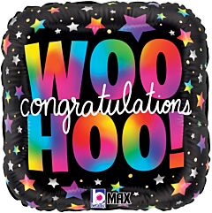#490 Woo Hoo Congratulations 18in Printed Mylar