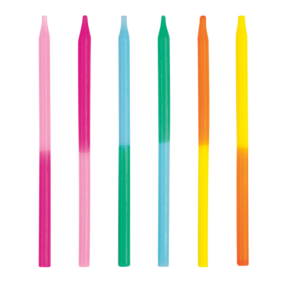 Assorted Two-Color 5in Birthday Candles 12ct