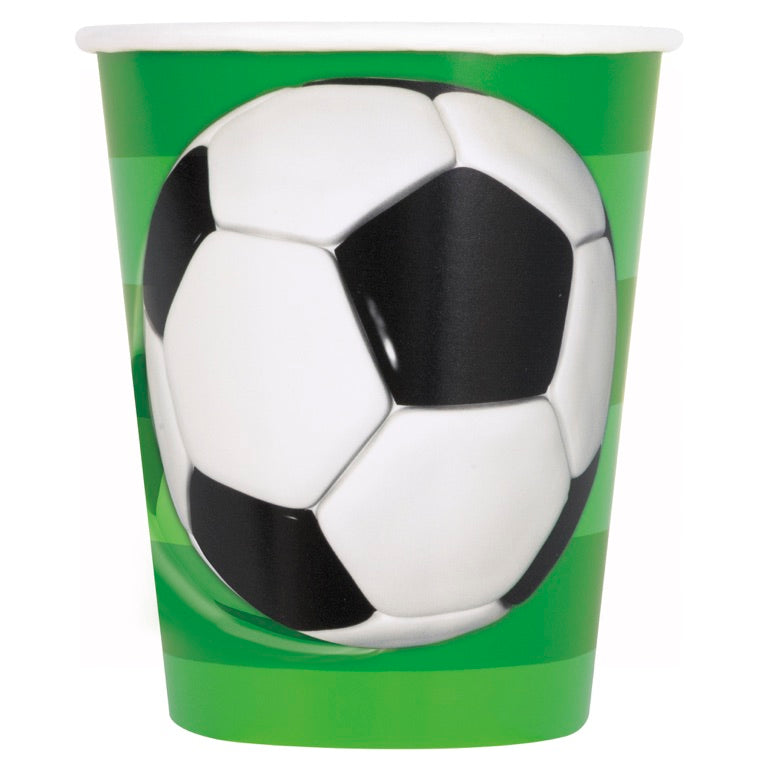 3D Soccer 9oz Paper Cups 8ct