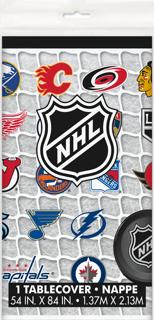 NHL Rectangular Plastic Table Cover 54in x 84in