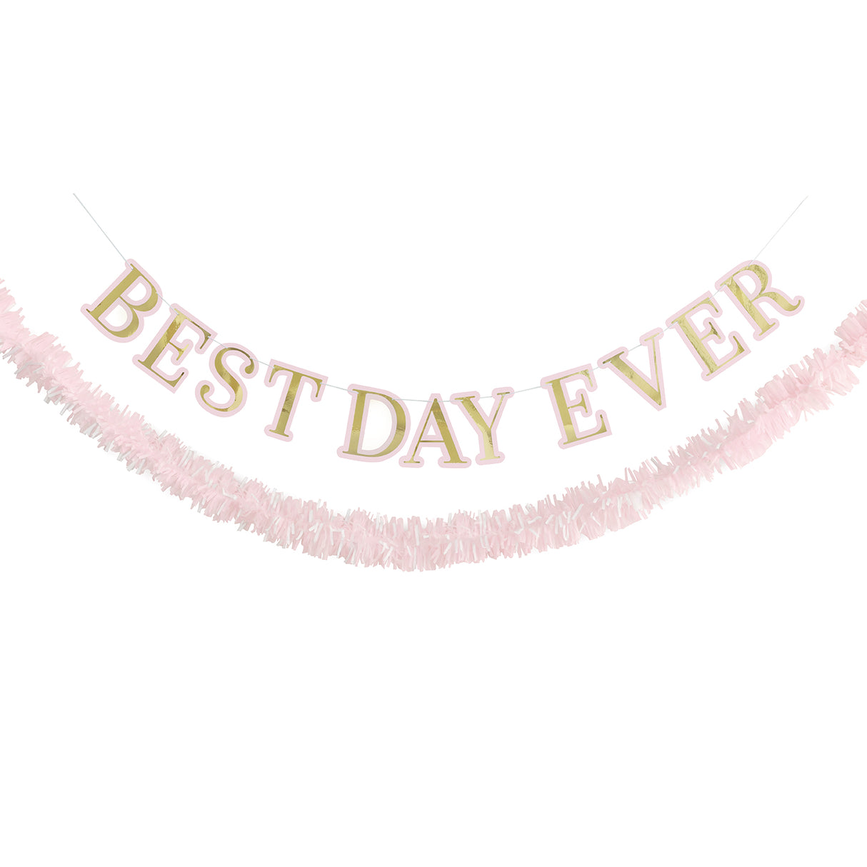 Gold Foil "Best Day Ever" Fringe Garland & Banner Kit 6 ft